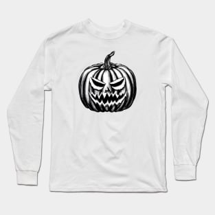 Black and white halloween pumpkin Long Sleeve T-Shirt